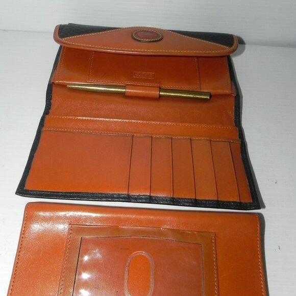 VTG Dooney & Bourke AWL Black Brown Trim Pebble Leather Wallet. - Picture 9 of 9